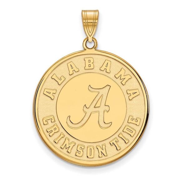 14k Yellow Gold U. of Alabama XL Disc Pendant